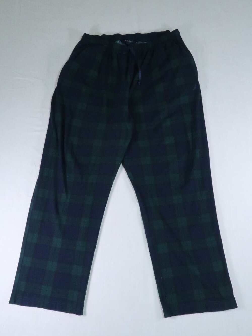 Nautica Men’s XL Green Navy Plaid Flannel Pajama Pants Holiday Christmas